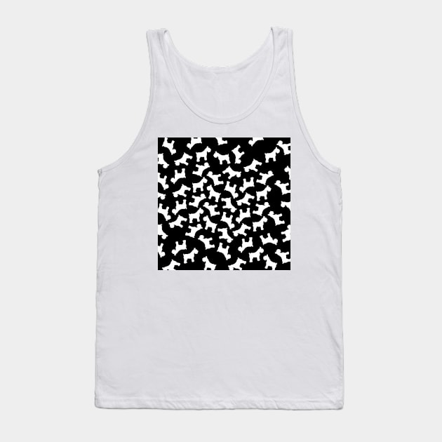 Schnauzer White Pattern Tank Top by XOOXOO